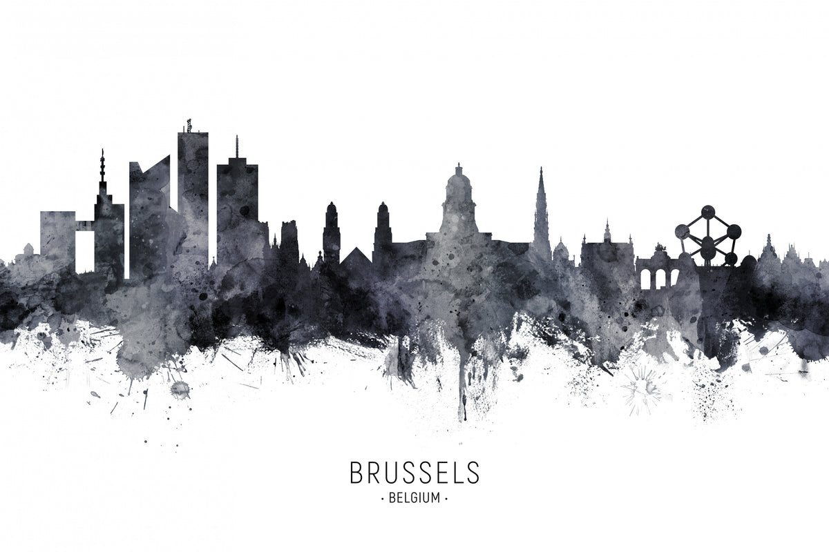 Brussels Belgium Skyline Poster och Canvastavla