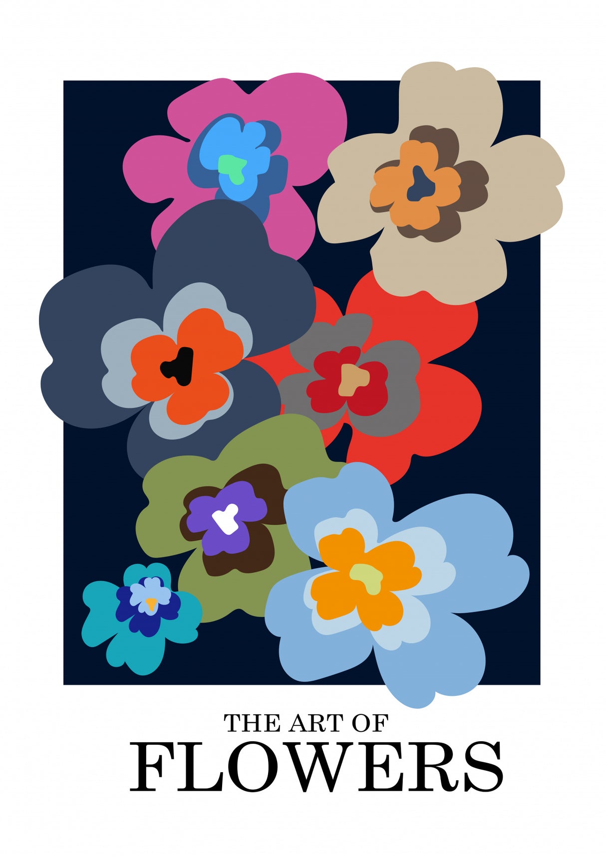 The Art Of Flowers Blue Poster och Canvastavla