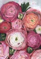 Arleth ranunculus bouquet in warm pink Poster och Canvastavla