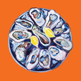 Oysters On a Plate Orange Poster och Canvastavla