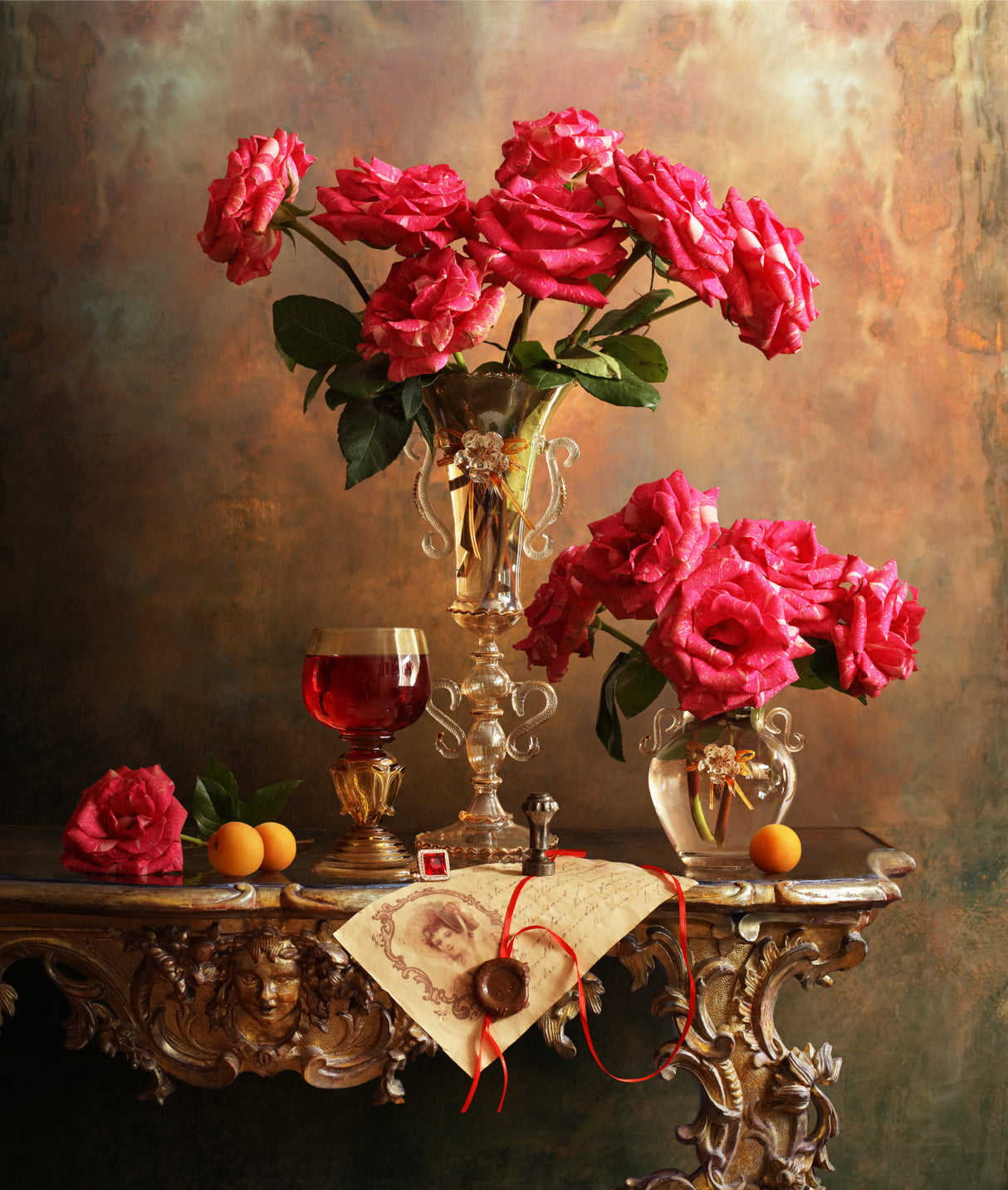 Still life with roses Poster och Canvastavla