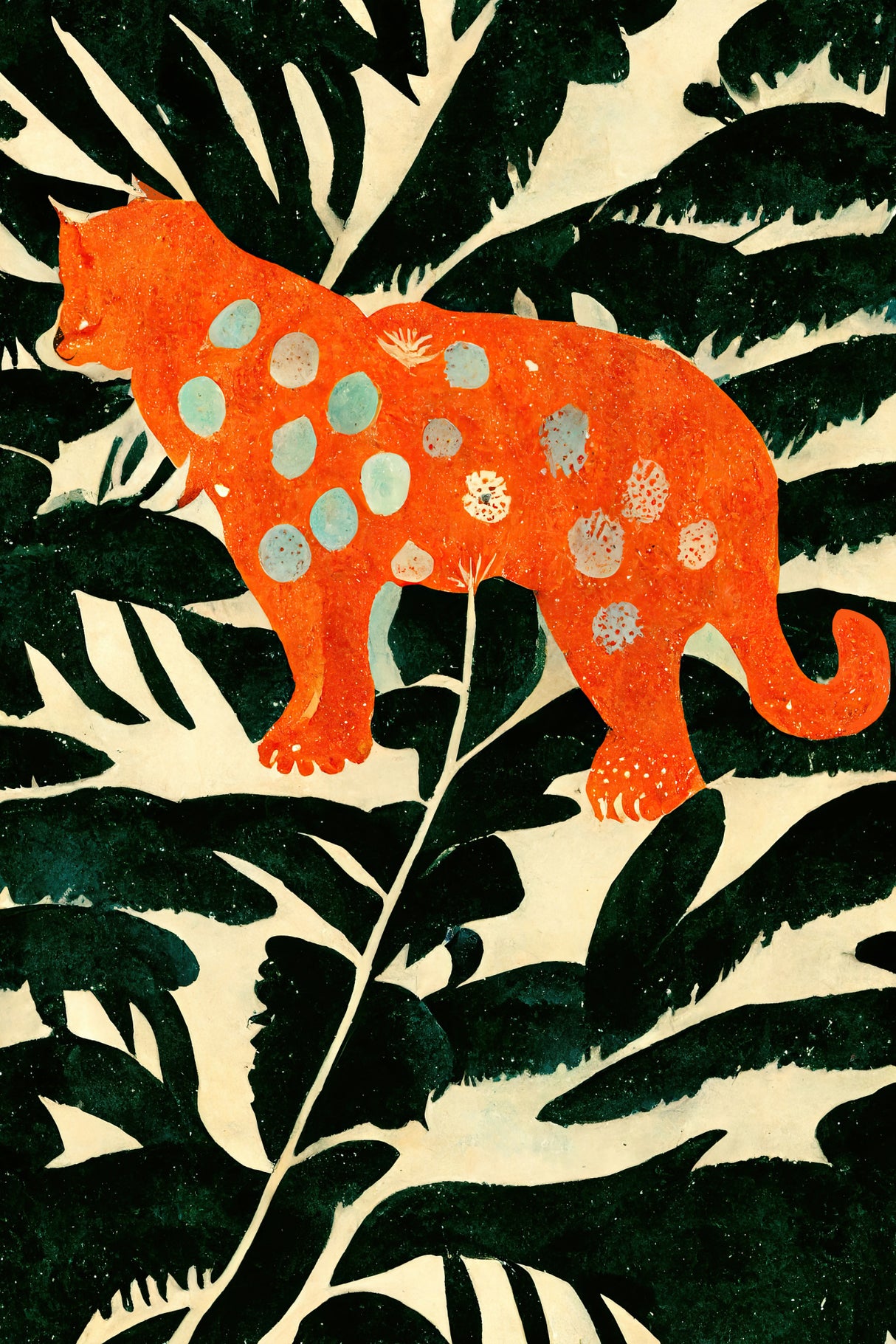 Tiger In The Jungle Poster och Canvastavla