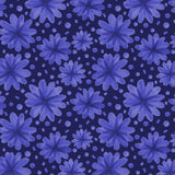 Floral Botanicals Navy On Blue Poster och Canvastavla