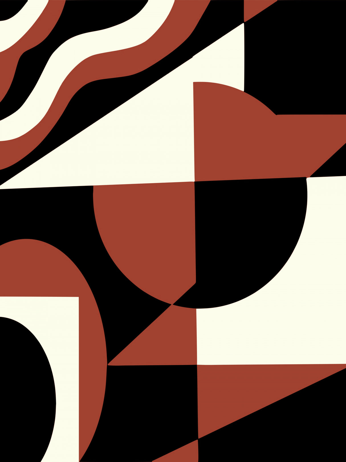 Geometrical Red and Black Poster och Canvastavla