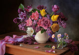 With a bouquet of spring flowers Poster och Canvastavla
