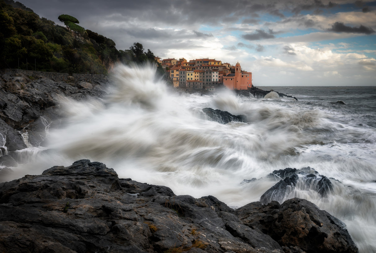 Sea storm in Tellaro Poster och Canvastavla