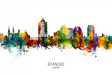 Roanoke Virginia Skyline Poster och Canvastavla