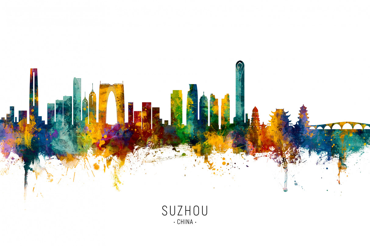 Suzhou China Skyline Poster och Canvastavla