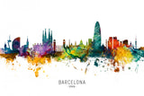 Barcelona Spain Skyline Poster och Canvastavla