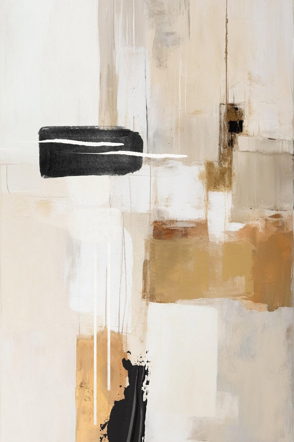 Abstract In Beige 1 Poster och Canvastavla