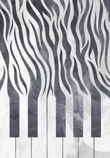 Zebra piano print music black concrete Poster och Canvastavla