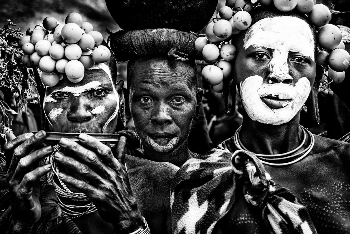 Surma tribe women-I-Ethiopia Poster och Canvastavla