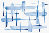 Abstract Lines Blue and White 05 Poster och Canvastavla