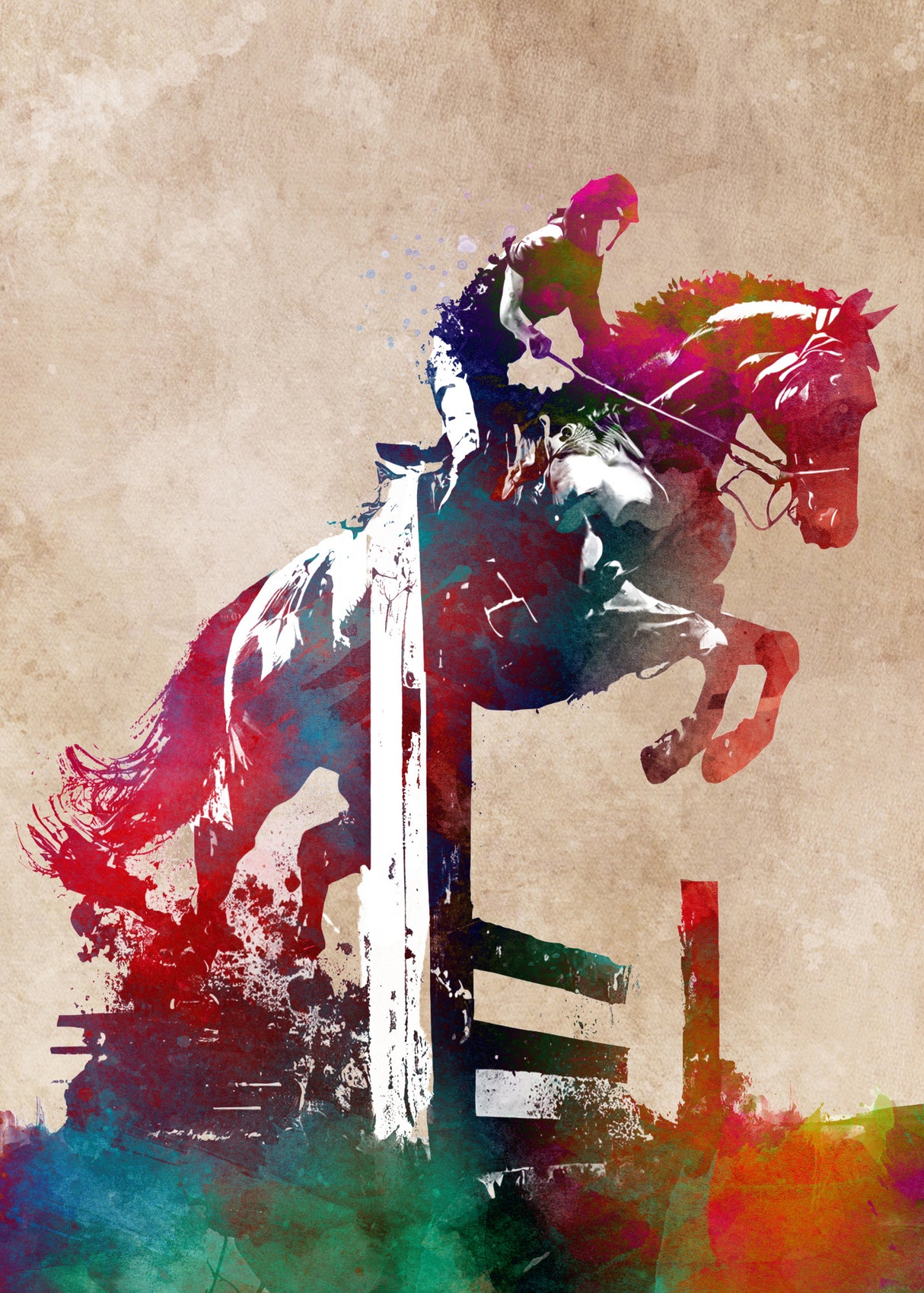 Horse Riding Sport Art (6) Poster och Canvastavla