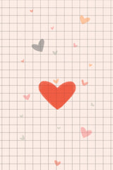 Pink Heart Poster och Canvastavla