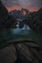 cascada y vignemale Poster och Canvastavla