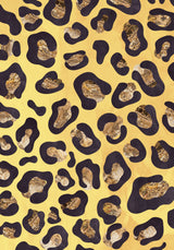 Yellow orange leopard print gold Poster och Canvastavla
