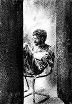 Young Man Reading Poster och Canvastavla