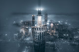 Cloudy Canton Tower Poster och Canvastavla