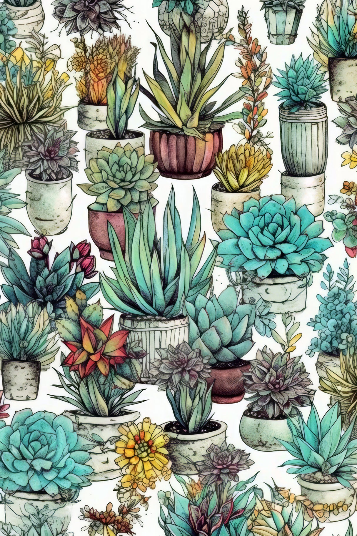 Succulents and cactus 14 Poster och Canvastavla