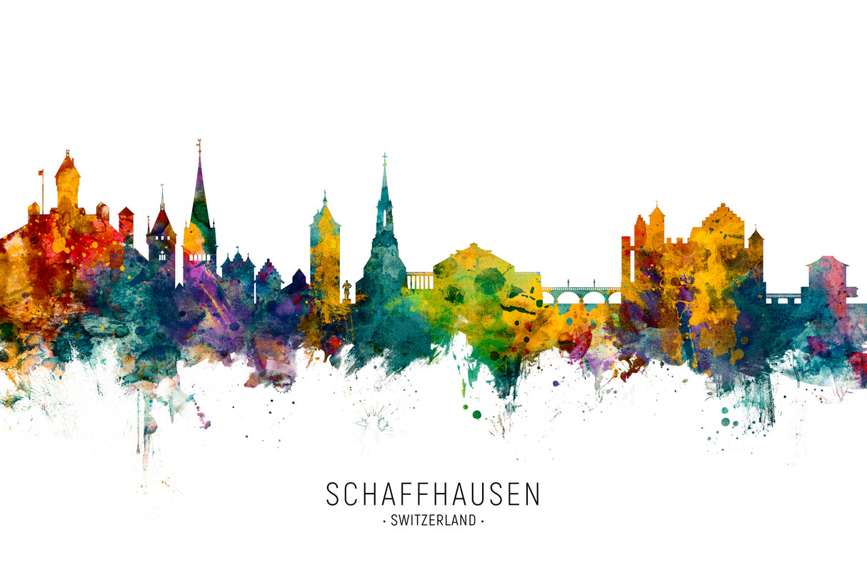 Schaffhausen Switzerland Skyline Poster och Canvastavla