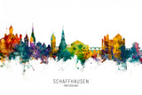 Schaffhausen Switzerland Skyline Poster och Canvastavla