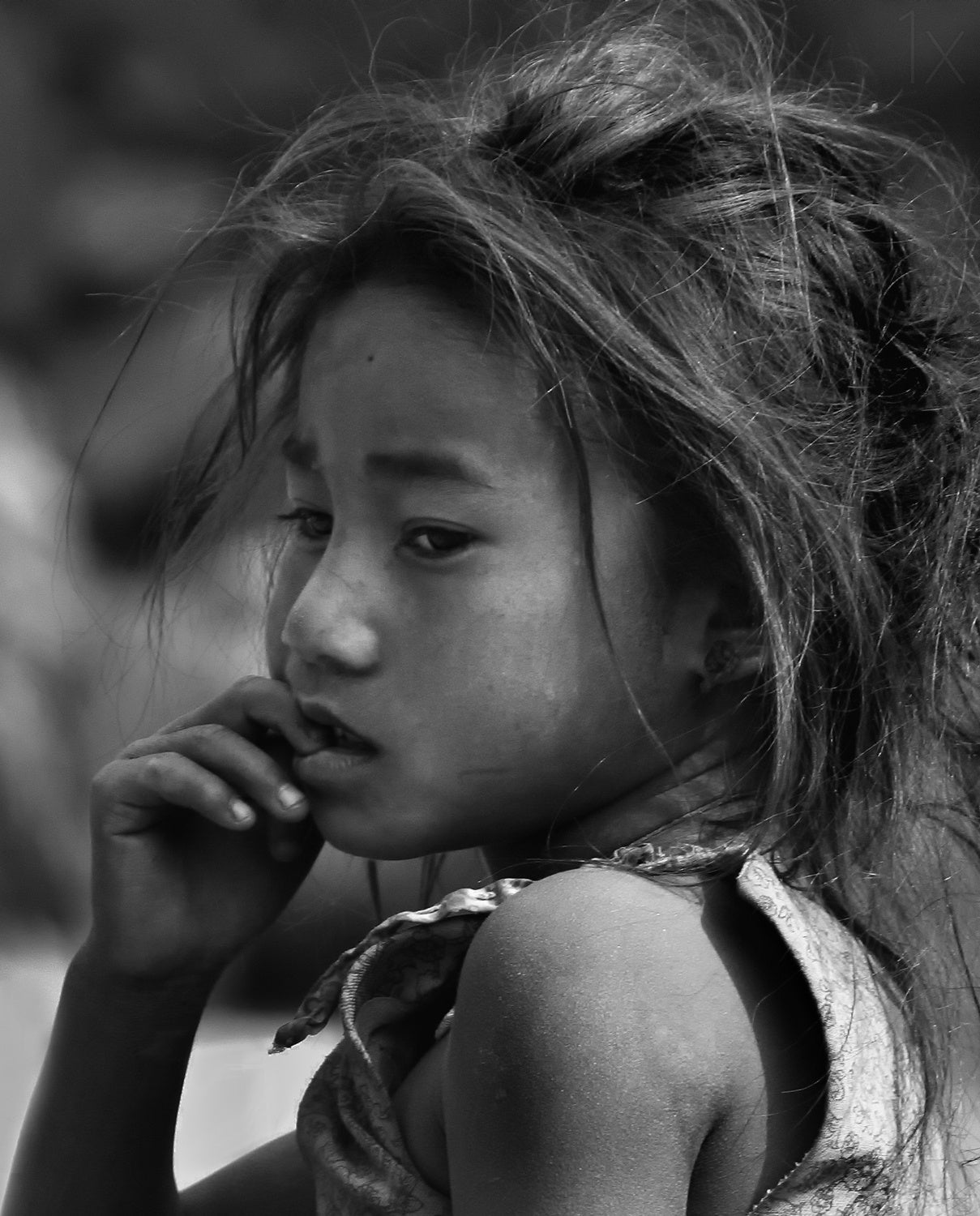 Nepal monochrome portraits of children (series) Poster och Canvastavla