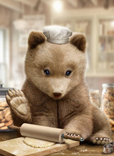 bear baking Poster och Canvastavla