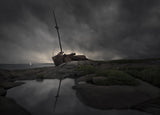 The wreck of the merchant ship Le Brion Poster och Canvastavla