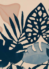 Powder Pink Leaves Poster och Canvastavla