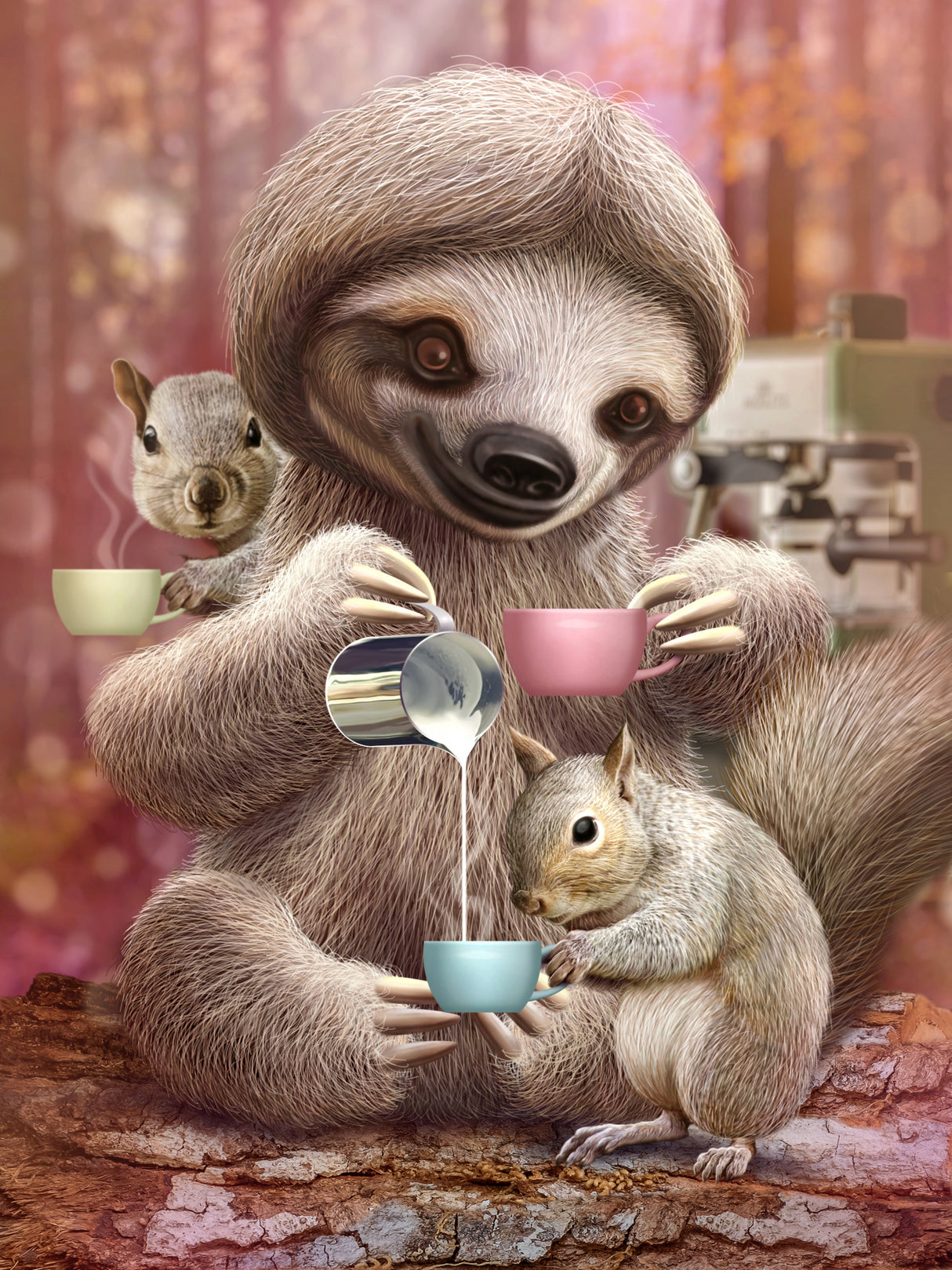 SLOTH THE BARISTA Poster och Canvastavla