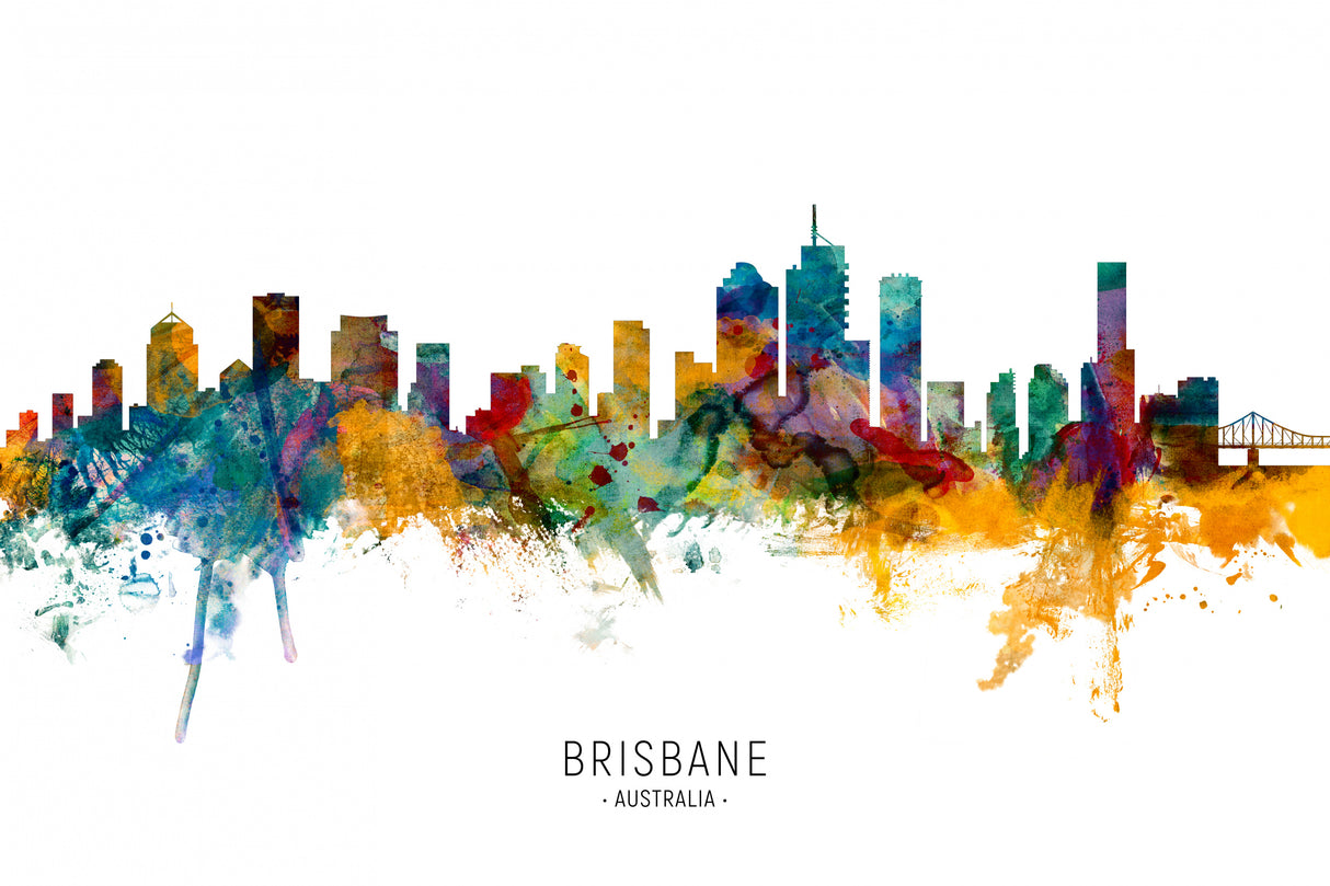 Brisbane Australia Skyline Poster och Canvastavla