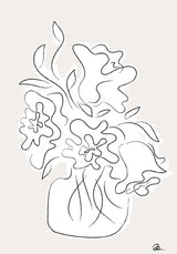 Flower Bouquet Grey Vas och keramikposter