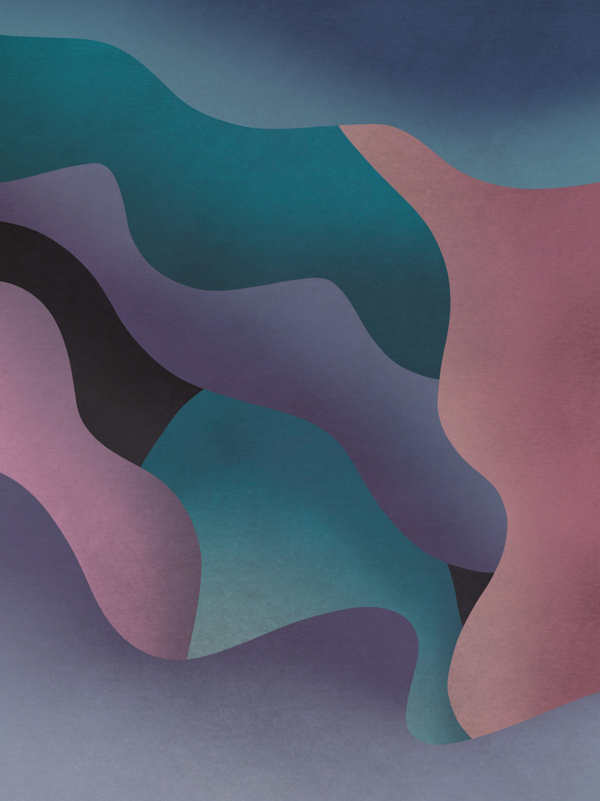 Purple Fluid Abstract Poster och Canvastavla