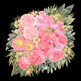 Rehka floral bouquet in light pink watercolor and black Poster och Canvastavla