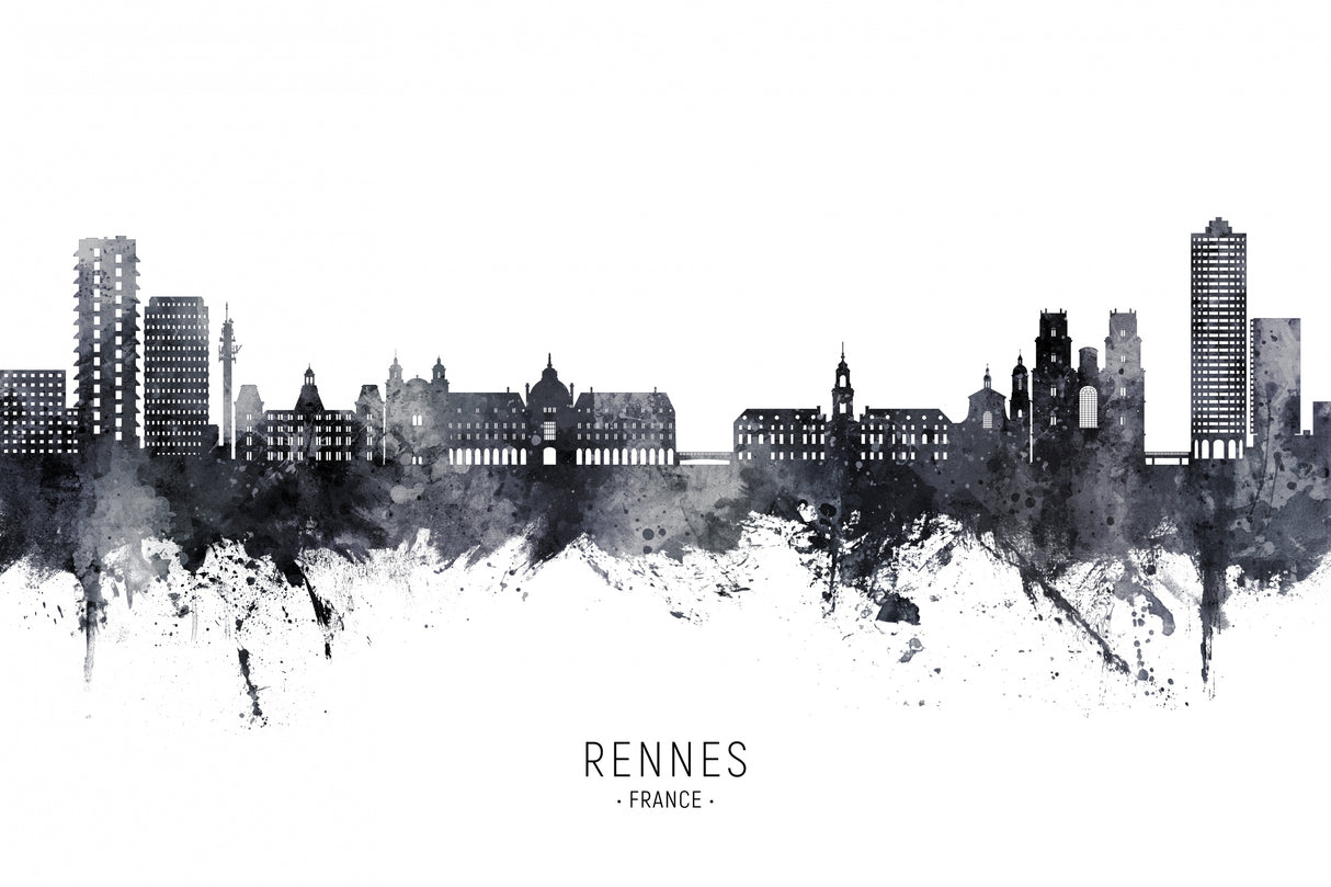 Rennes France Skyline Poster och Canvastavla
