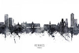 Rennes France Skyline Poster och Canvastavla