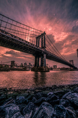 Manhattan Bridge Wide Angle Poster och Canvastavla