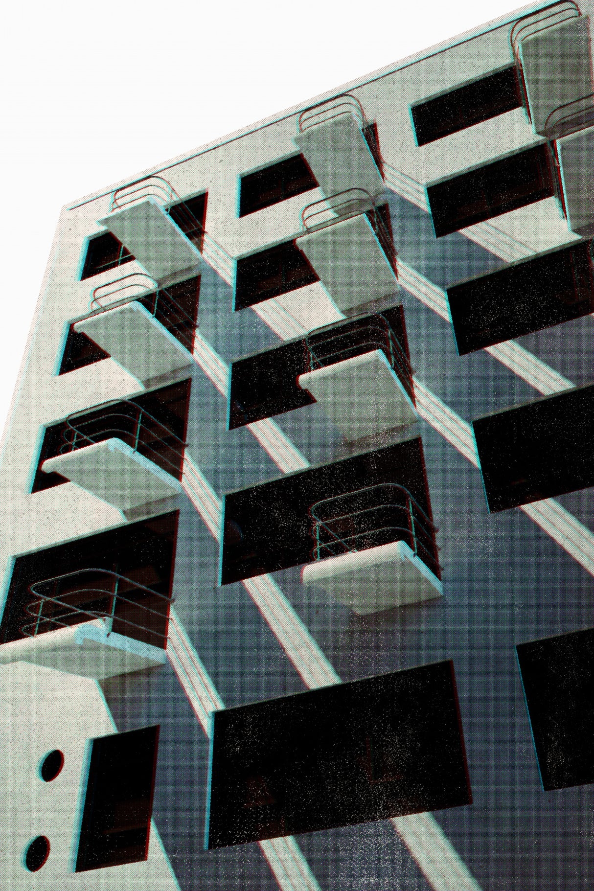 Bauhaus Dessau architecture in vintage magazine style VI Poster och Canvastavla