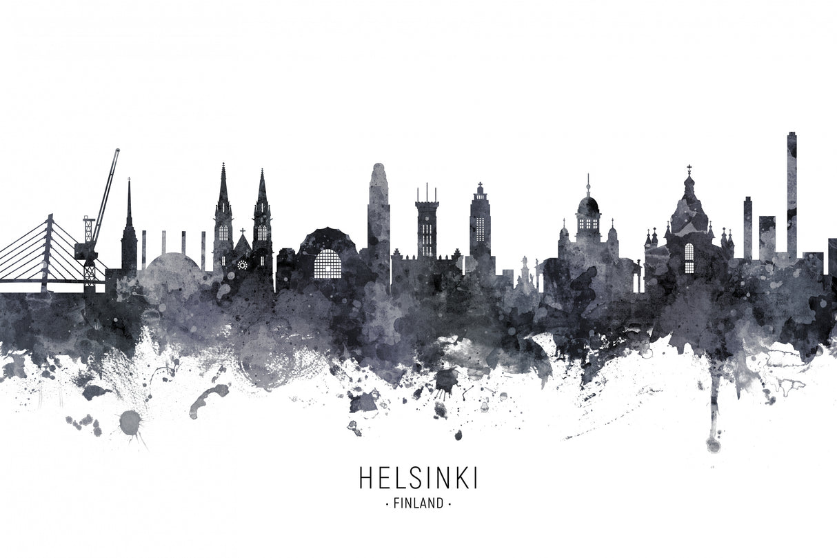Helsinki Finland Skyline Poster och Canvastavla