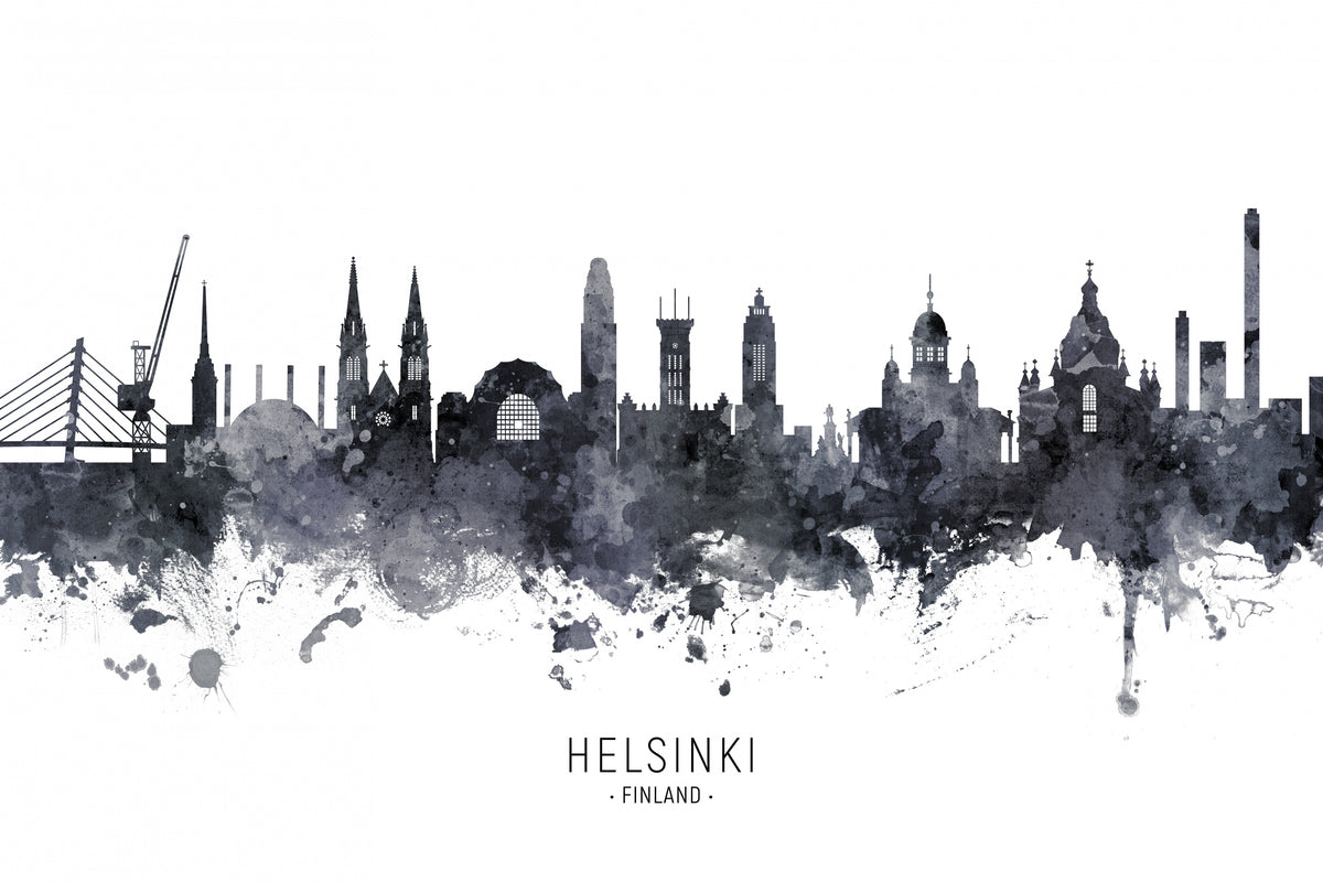 Helsinki Finland Skyline Poster och Canvastavla