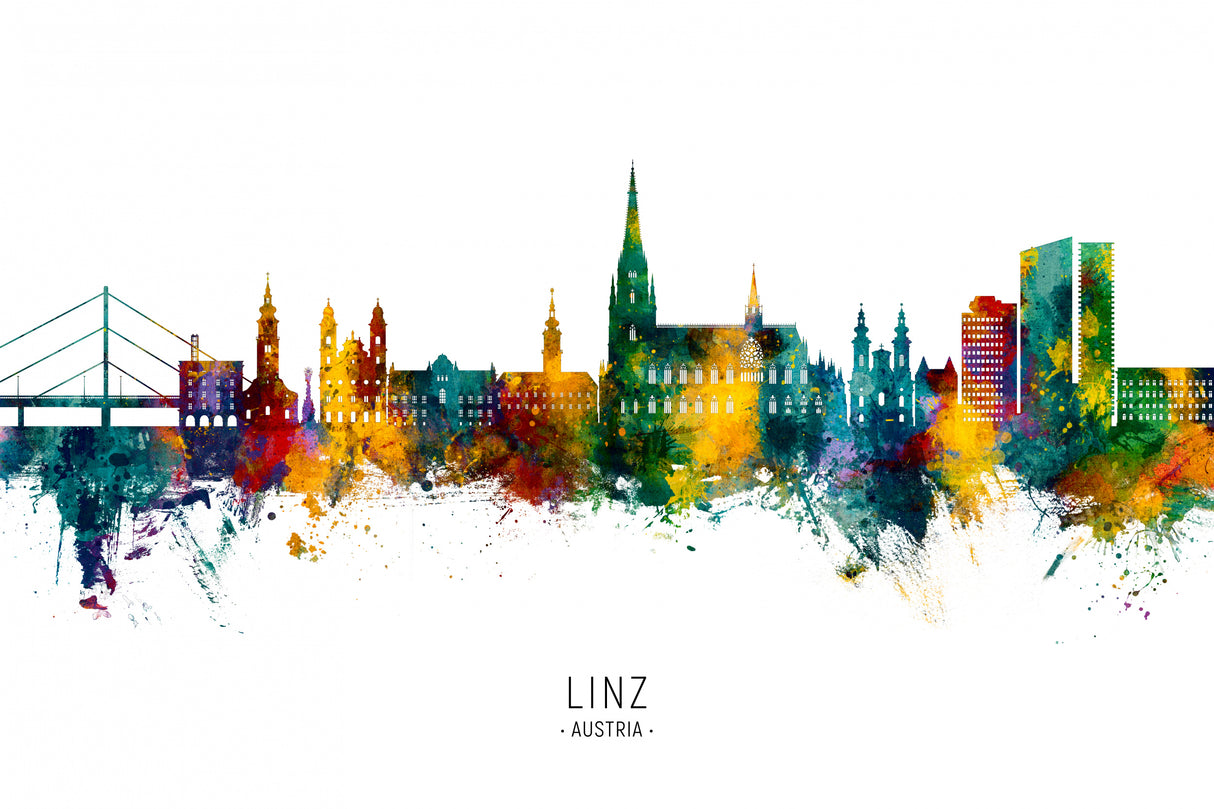 Linz Austria Skyline Poster och Canvastavla