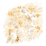 Rekha floral bouquet in gold Poster och Canvastavla