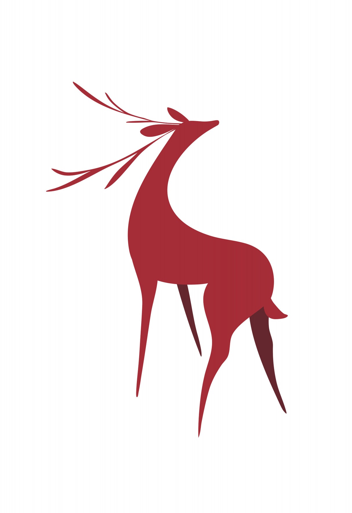 Stylized retro deer (red) Poster och Canvastavla