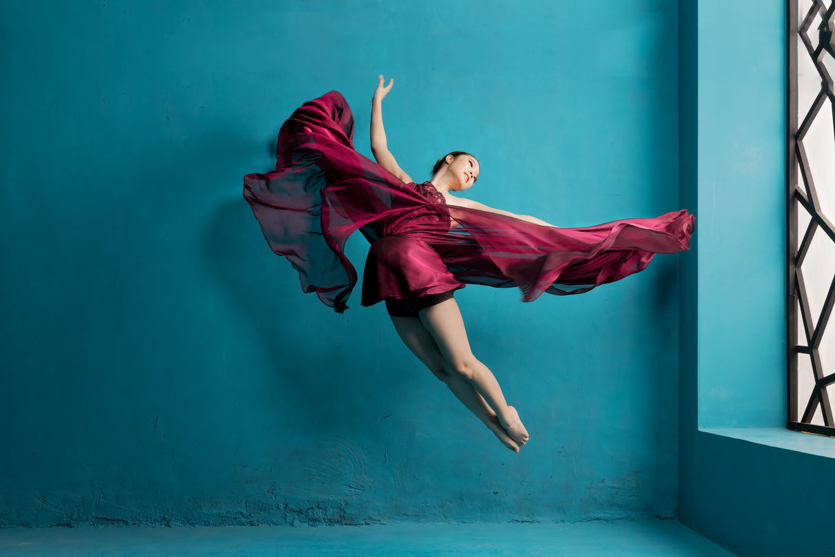 Ballerina on Red Poster och Canvastavla
