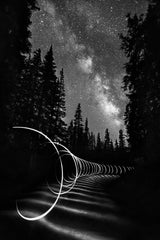 Light Painting under the Milky Way Poster och Canvastavla