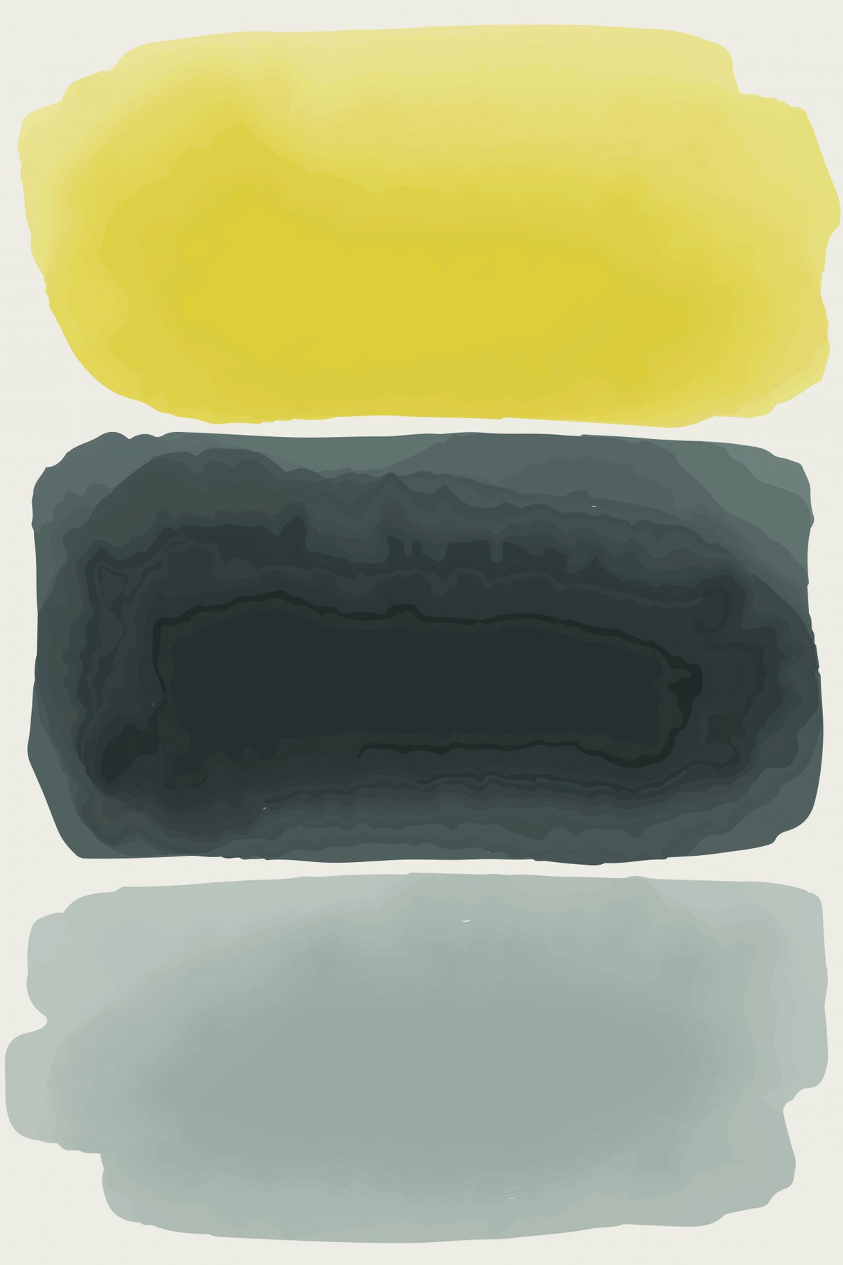 Black and Yellow Watercolor #1 Poster och Canvastavla
