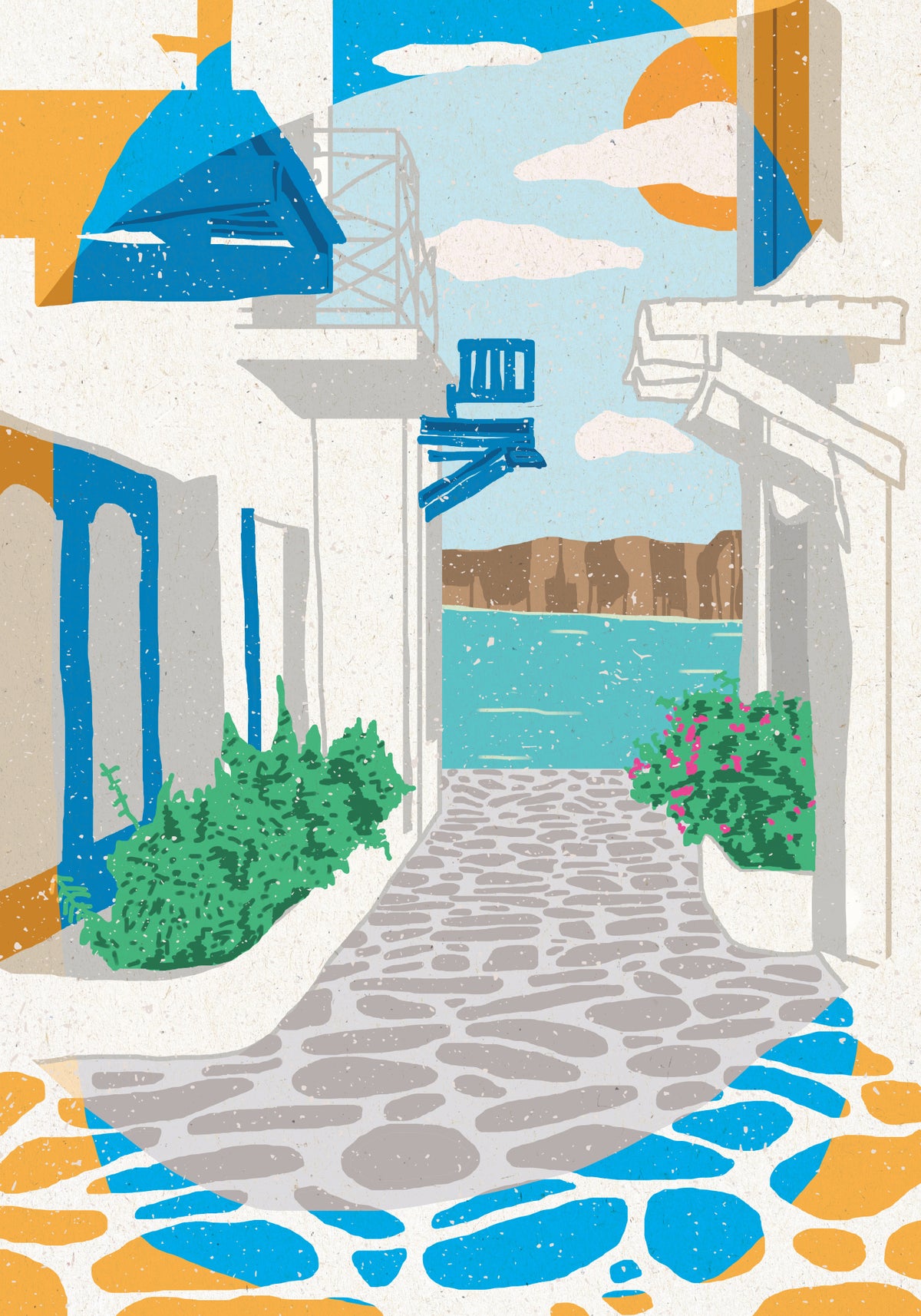A Street in Greece Poster och Canvastavla