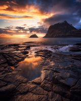 Golden Evening in Haukland Poster och Canvastavla