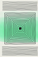 Light Green Watercolor Shapes #4 Poster och Canvastavla